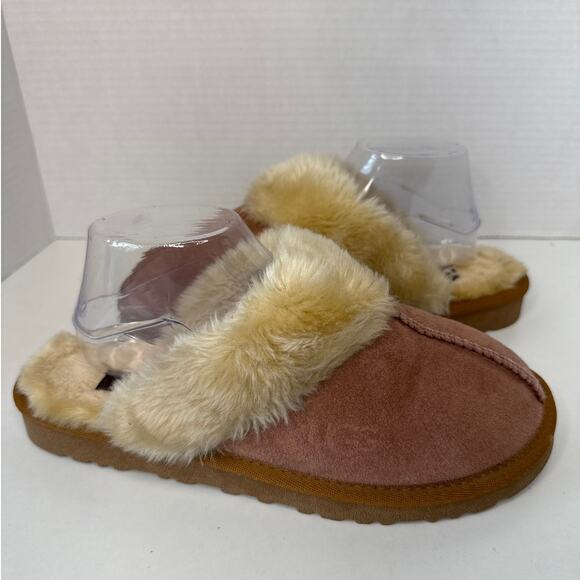 UGG Slip on slide Slippers fur lined and shearling cuff size 9 - Picture 4 of 11